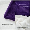 thumbnail image 3 of JML Sherpa Fleece Throw Blanket,Soft Warm Plush Blanket for Bed Sofa Couch,Purple, 3 of 6