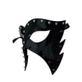 thumbnail image 3 of Black Patent Leather Metal Spikes Studs Masquerade Goth Mardi Gras Mask, 3 of 3