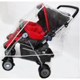 thumbnail image 3 of Rain Cover for Stroller, Universal Waterproof Rain Cover, PVC Twin Seat Protector for Double Stroller, White, 3 of 4