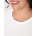 thumbnail image 4 of Hanes Women's Long Sleeve Scoop-Neck Cotton T-Shirt (Plus Size) White 3X, 4 of 5