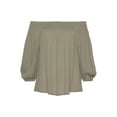 thumbnail image 4 of LASCANA Women's Smocked Off Shoulder Blouse Shirt Smocking, 4 of 5