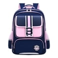thumbnail image 4 of CUZIBR Boys Backpack Letter Print Striped Mesh Side Water Bottle Pockets British Style Large Capacity Casual Daypack Adjustable Padded Shoulder Straps Primary Students Bookbag, 4 of 4