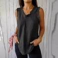 thumbnail image 6 of Seductiva Camisole Tank Tops for Women Linen Sleeveless Tops for Women Summer Trendy Plain Ruffled V Neck Tank Shirts Casual Cool Edge Hem Camisoles Sleeveless Basic Cami Top Shirt Basic Tees, 6 of 6