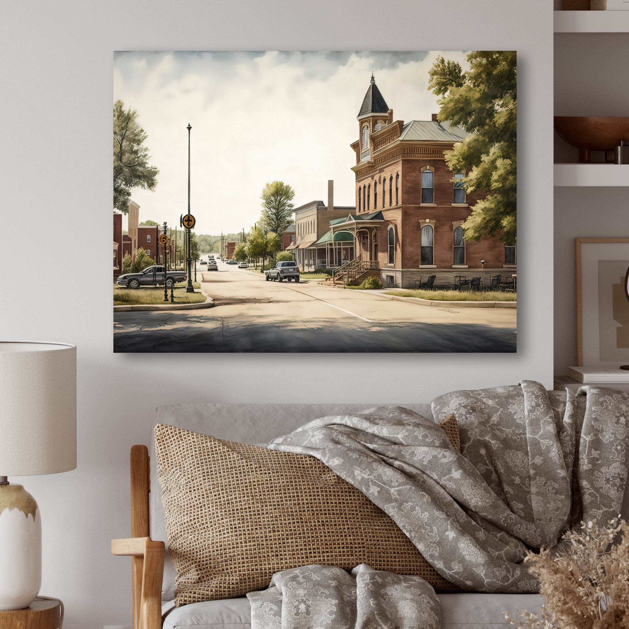 Designart Small Town In Arizona II Canvas Wall Art