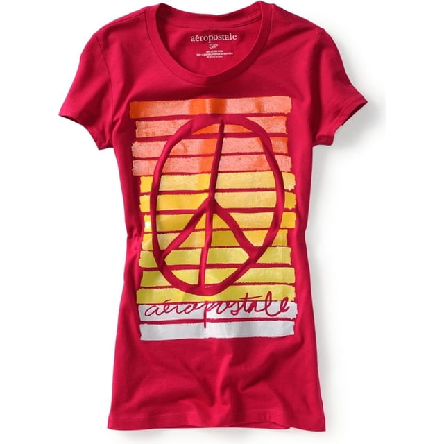 Camiseta gráfica Aeropostale para mujer Bulldog Aero '87 rosa pequeña Camiseta gráfica