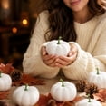 thumbnail image 4 of 16-Pack Mini Foam Pumpkins with Lightweight Styrofoam Build, 2-Inch White Artificial Pumpkin Decorations for Fall and Halloween Crafting, 4 of 4