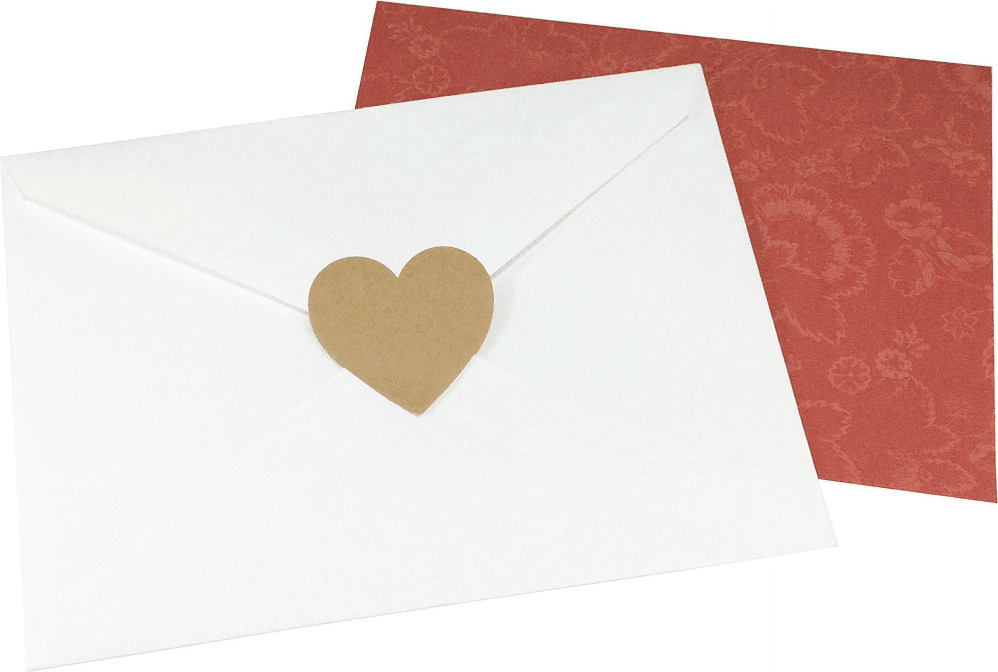 Brown Kraft Heart Stickers, 1.5 Inches in Size, 500 Labels on a Roll