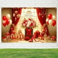 thumbnail image 3 of 5.9x3.6FT Red Gold Royal Floral Birthday Backdrop Red High Heels Curtain Happy Birthday Photography Background Flowers Crown Birthday Party Decorations Banner Supplies Photo Booth Props, 3 of 7