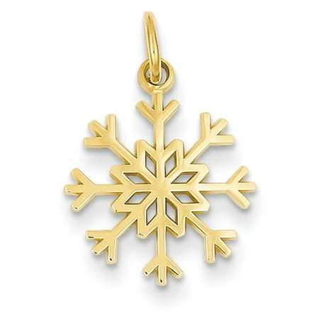 14k Yellow Gold Snowflake Pendant