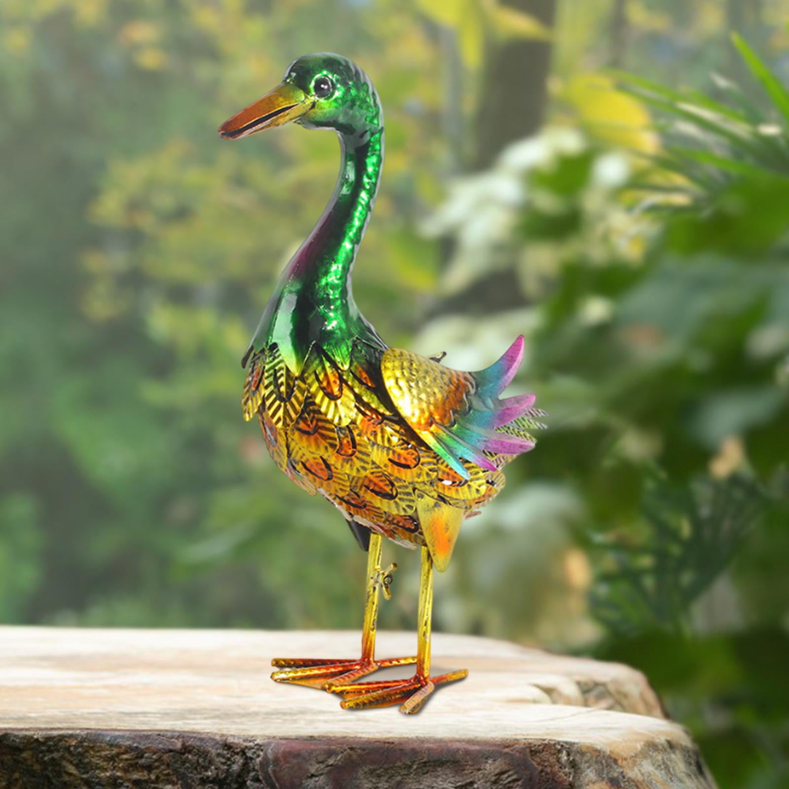 colaxi Standing Duck Statue Inner Help Outdoors Outdoors Outdoor Decorative Decorative Iron Art Figure Garden Sculpture for Pool Lawn Outside The Roof