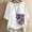 White, variant on ZHUGeLI 4th of July Shirt for Women Women's Cotton And Linen Printed T-shirt For Slimming And Casual Personality Printing Top For Women's Clothing, American Flag Patriotic Shirts 2024