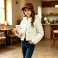 thumbnail image 5 of Kogui Kids Faux Fur Jacket Ribbed Plush Open-Front Warm Winter Coat Girls Outerwear 7T 8T (White,7-8 Years), 5 of 9