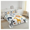 Kids Zoo Animal Comforter Set Cute Wild Animals Bedding Set Cartoon Safari Wild Print Comforter