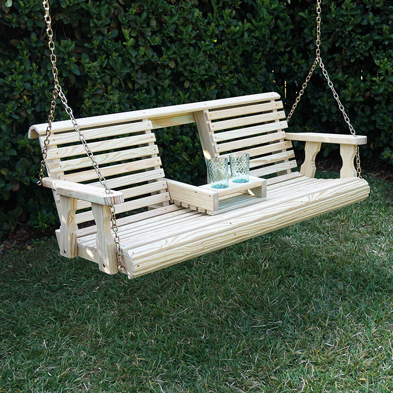 Made in USA ROLL Back Amish Heavy Duty 800 Lb 5ft Porch Swing 