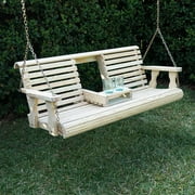 Porchgate Amish Heavy Duty 800 Lb Rollback Console Treated Porch Swing With Chains (Unfinished)