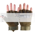 thumbnail image 3 of Padded Half-Finger Outdoor Gloves for Men Adjustable Wrist Strap Fingerless Gloves Olive Green M, 3 of 6