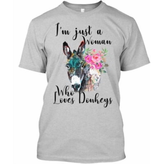 Velto Donkey-woman Im Just A Woman Who Loves Donkeys T-Shirt Made in USA All Size S-5XL
