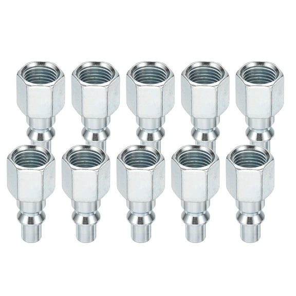 Uxcell 10pcs 1/4" NPT Male Air Plug A Style Plugs for Pneumatic Nail Gun Air Compressors