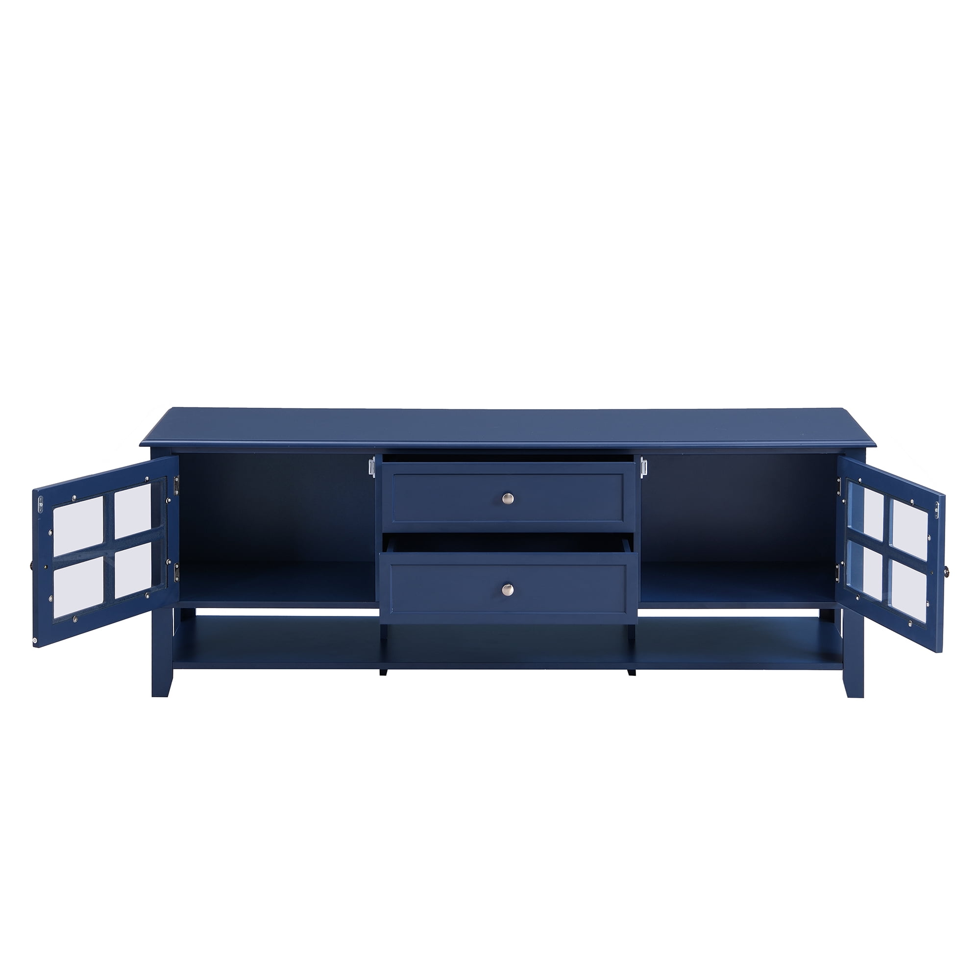Aukfa TV Stand for TVs up to 60'',2 Doors TV Console Table for Living Room, Blue