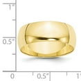 thumbnail image 7 of 10K Yellow Gold 8mm Light Weight Half Round Band Ring Size 9.5, 7 of 7