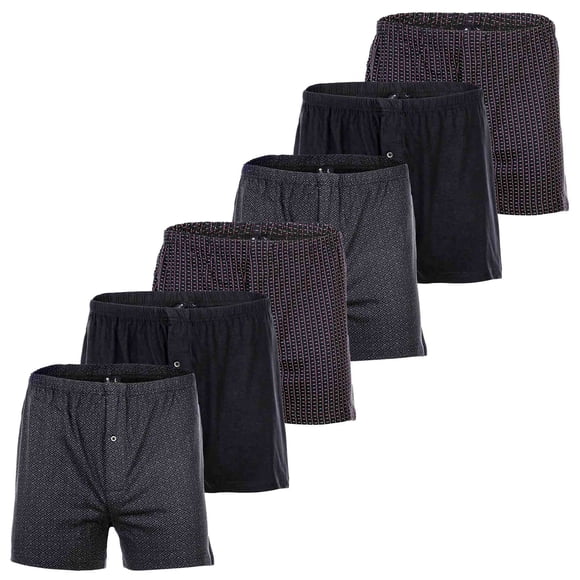 YOURBASICS Calzoncillos de punto para Hombre, paquete de 3 - algodón, abertura con botones, patrón, paquete múltiple NegroMix XL (X-Large)