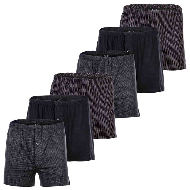 YOURBASICS Calzoncillos de punto para Hombre, paquete de 3 - algodón, abertura con botones, patrón, paquete múltiple NegroMix XL (X-Large)