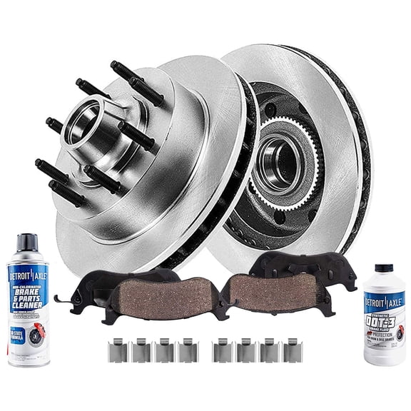 Detroit Axle - Front Brakes and Rotors Brake Pads Replacement for Ford E-150 E-250 E-350 Super Duty Fits select: 2012 FORD ECONOLINE E350 SUPER DUTY VAN