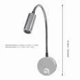 thumbnail image 3 of Bedside Reading Wall Lamp,,AC85-265V 3W Warm White LED Reading Study Bed Lamp With Gooseneck OFF/ON Switch(3W 3500K Warm White), 3 of 8
