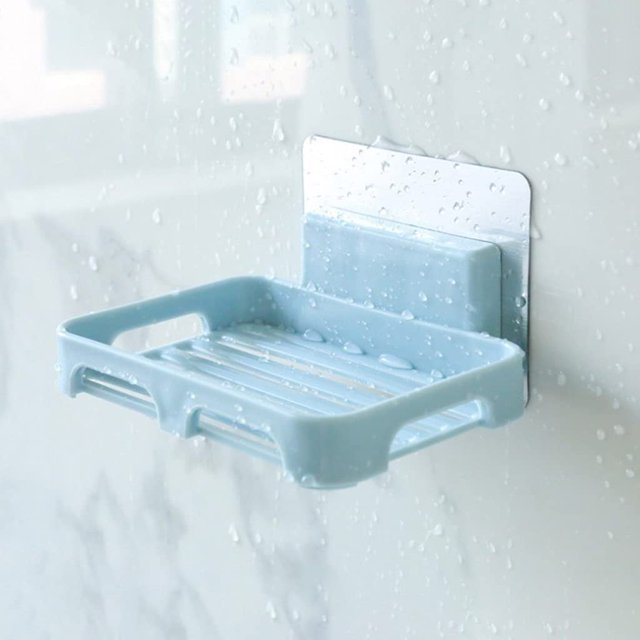 Caja de jabón con ventosa montada en la pared - Caja de jabonera con ventosa montada en la pared Estante de drenaje sin perforaciones Caja de soporte de jabón hecha a mano Minimalista Moderna Jab