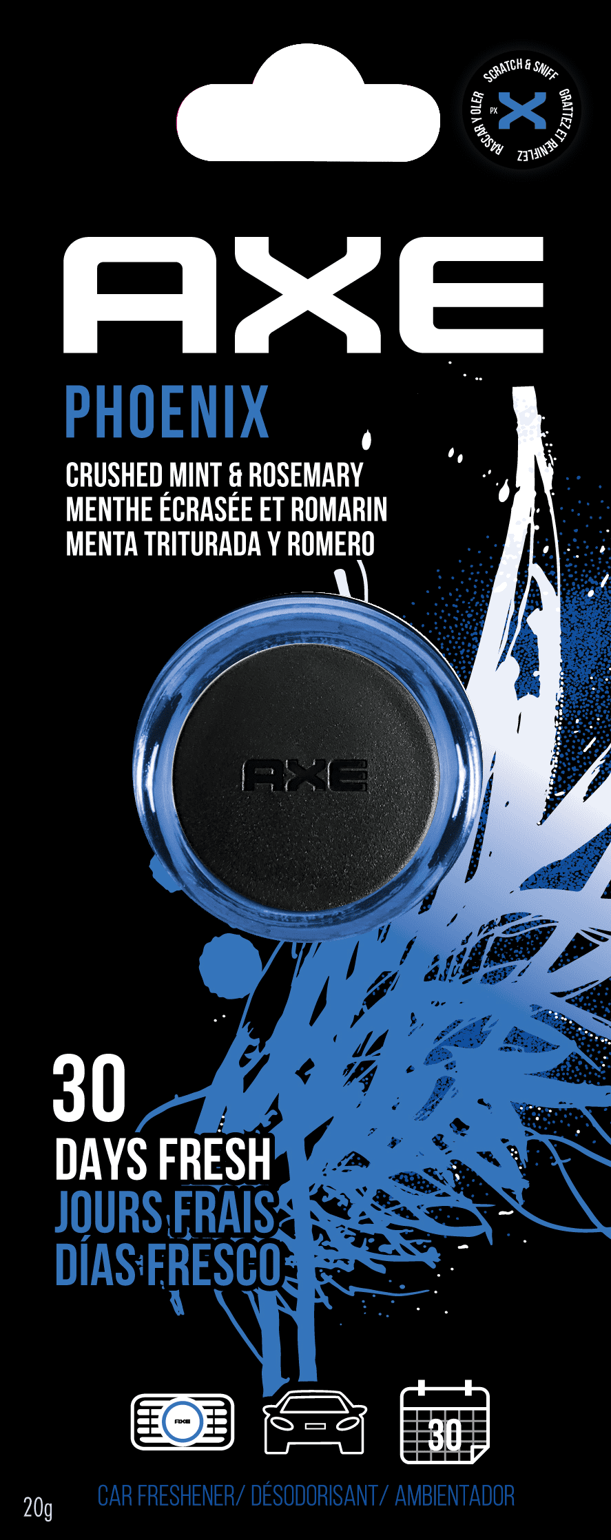 Axe Car Air Freshener Mini Vent Clip Phoenix, 1 Pack