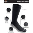 thumbnail image 2 of Dickies Men's 6 packs Dri-Tech Boot Length Crew Socks, Size 6-12, Black with Grey Sole, 2 of 3