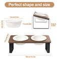 thumbnail image 2 of Cuencos para gatos Sunhoo de cerámica elevados con soporte de madera de 14 cm de ancho, 2 of 6