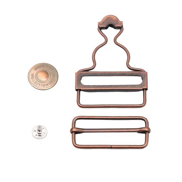 Overall Buckles Replacement Metal Suspender Clips with Rectangle Buckle Overall Braces Buckles DIY Button No Sew Accessories Adjustable for Overall Bib Pants Trousers Jeans Jacket