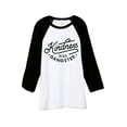 thumbnail image 1 of Kindness Is So Gangster Unisex 3/4 Sleeves Baseball Raglan T-Shirt Tee White Black X-Small, 1 of 4