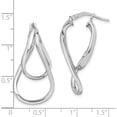 thumbnail image 4 of Sterling Silver Rhodium Plated Twisted Hoop Earrings (31.9 X 13.2) Made In Italy qe13177, 4 of 5