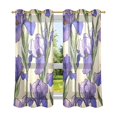 thumbnail image 6 of Yayeee Window Curtains Light Filtering 63"x52" Grommet Panel Pair Home Living Room Decor, Purple Flower Pattern, 6 of 7