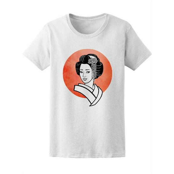 Geisha Princess Watercolor T-Shirt Women -Image by Shutterstock, Female XX-Large
