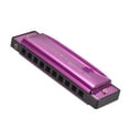 thumbnail image 1 of 10 Key of C Diatonic Harmonica Mouthorgan with ABS Reeds Mirror Surface Design 10 Holes Blues Harmonica Perfect for Beginners Professional Students Kid Purple, 1 of 7