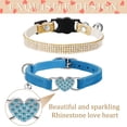 thumbnail image 6 of Minzimin 4 Pcs Rhinestone Cat Collar Heart Bling Breakaway Girl Cat Soft Velvet Fancy Adjustable Safety Kitten Collar with Bell for Kitty(Pink, Purple), 6 of 6