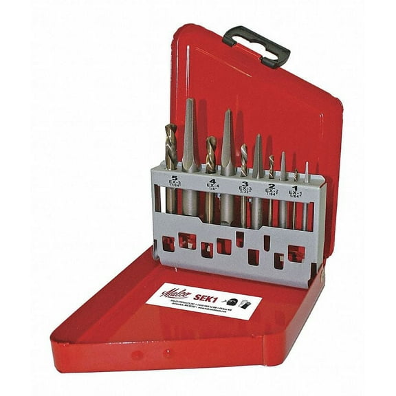 Malco Screw Extractor Set,10pc,HSS,Case SEK1