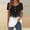 Black, variant on Womens Tops 2026 Summer Dressy Casual Floral Printed Short Sleeve Button Down Ruffle Pleated Shirts Loose Fit Cute Work Outfits Blouses