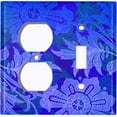 thumbnail image 4 of Metal Light Switch Plate Cover Purple Blue Floral Damask Wallpaper WAL028, 4 of 13