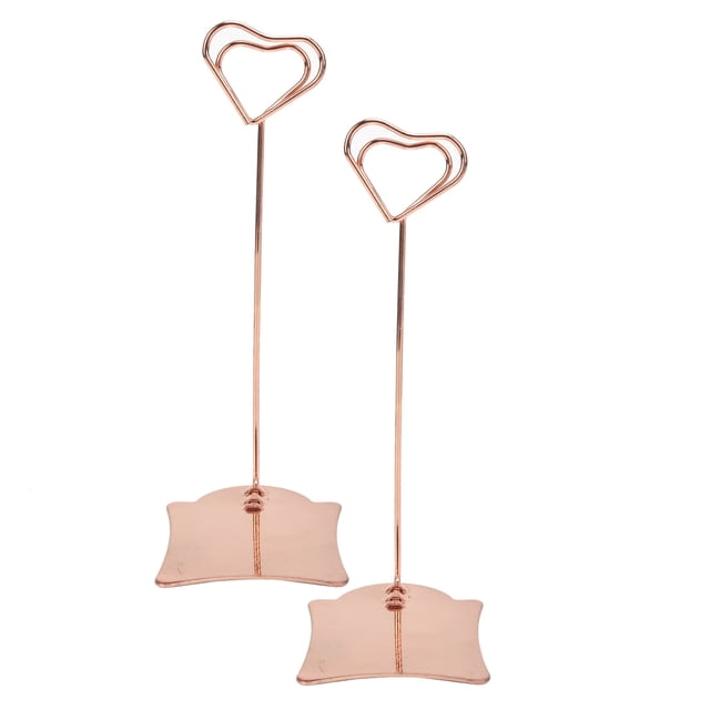 Porte-Numéro de Table, Porte-Place 6 X 2.4 X 1.9 Pouces 2 Pcs Porte-Cartes de Table Supports d'Images de Table pour Mariage pour Maison pour Bureau pour Fête Or Rose,Or