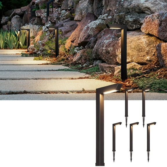6 Pack 5CCT LED Low Voltage Landscape Pathway Light, Hardwired Waterproof Sidewalk Lights, Oil Rubbed Bronze