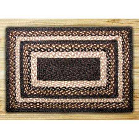 Earth Rugs C-313 Mocha / Frappuccino Oval Braided Rug 4 Feet x 6