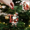 thumbnail image 2 of CuiLiyq 26 Letter Ornaments, Christmas Tree Decoration Personalized Santa Claus Initial Letter, for Christmas Tree DIY Craft Christmas Ornament (T), 2 of 2