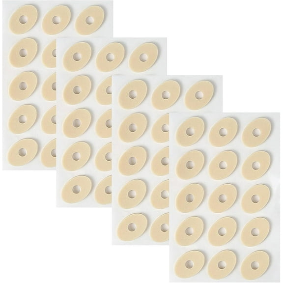 60 Pcs Corn Cushions For Feet, Self-Adhesive Callus & Corn Plasters, Soft Latex Foam Pads For Foot & Heel Pain Relief, Waterproof Oval Shaped Toe & Foot Protectors