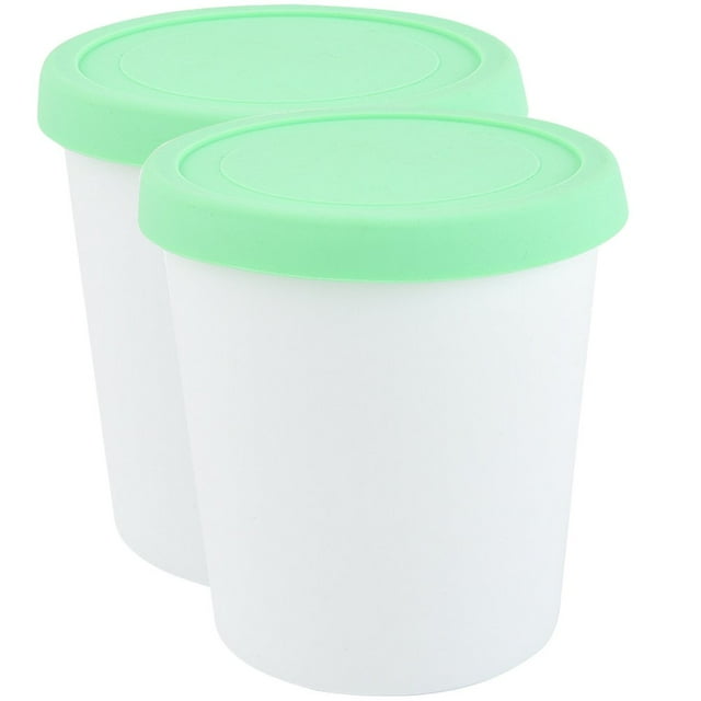 EIGTHTAIL 2 Pcs Ice Cream Pint Cups with Lids Reusable Containers Dessert