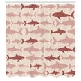 thumbnail image 2 of Ambesonne Sea Animals Shower Curtain, Aquatic Animal Maritime, 69"Wx75"L, Rose Burgundy, 2 of 4