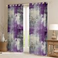 thumbnail image 2 of Homewish Purple Geometric Plaid Blackout Curtains Set of 2 (52x84 Each),Modern Abstract Art Curtain, 2 of 6